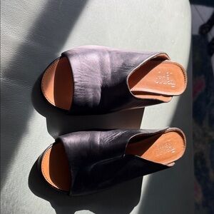 Franco Sarto Black Leather Mules